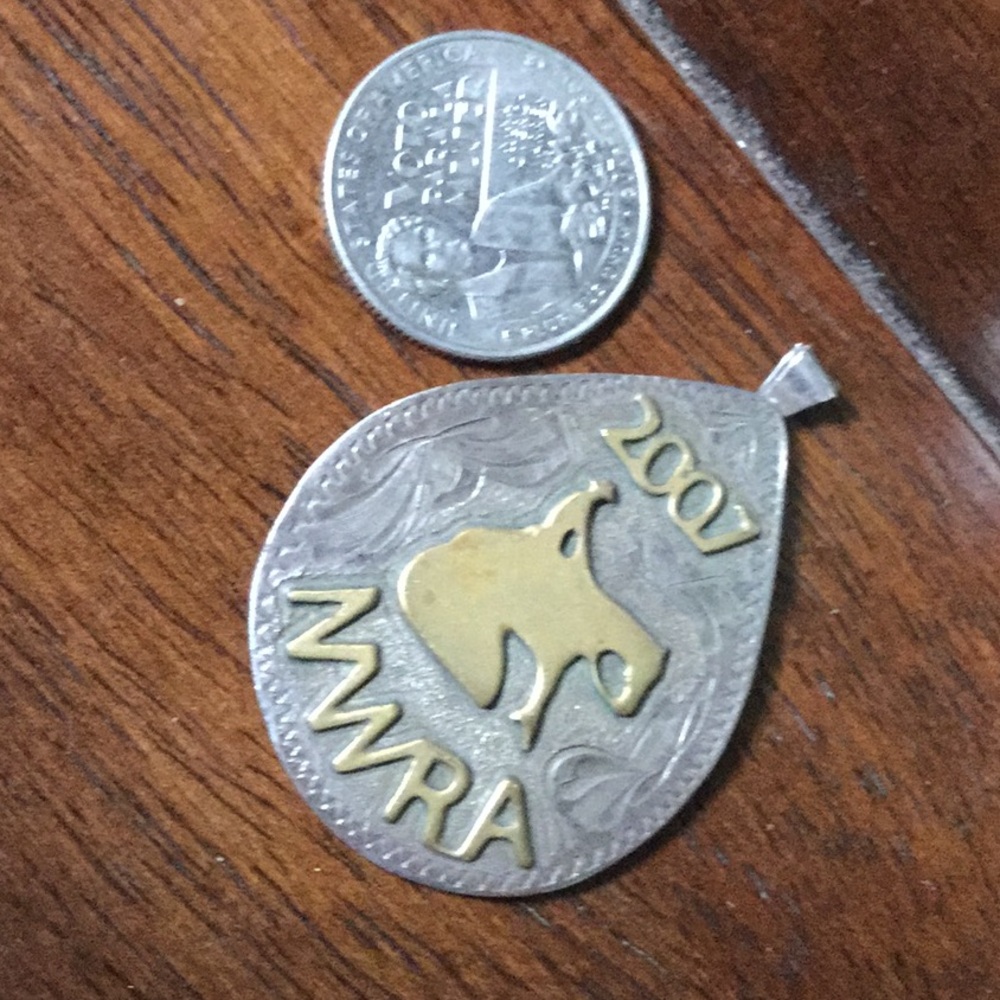 Reining horse pendant award sterling custom jewelry equestrian jewelry - Picture 6 of 7